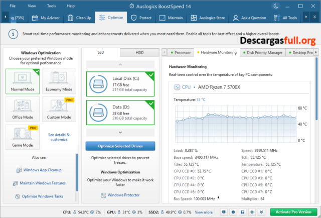 Auslogics BoostSpeed Pro 14.1 Full + Portable Español Mega