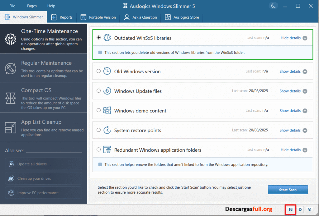 Auslogics Windows Slimmer Pro 5.1.0 Full + Portable Español Mega