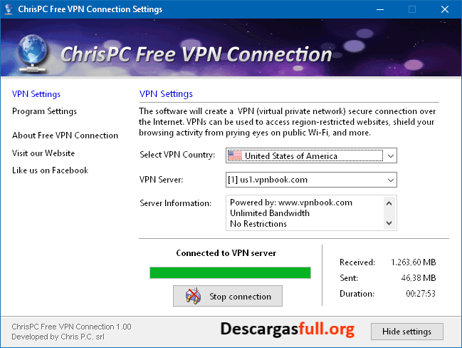 ChrisPC Free VPN Connection 4.25.1014 Full Español Mega