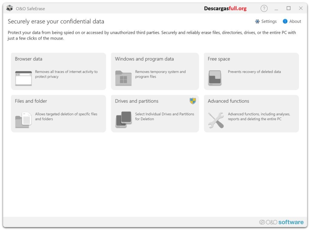 O&O SafeErase Pro 20 Descargar Free para PC en Español Mega 2026