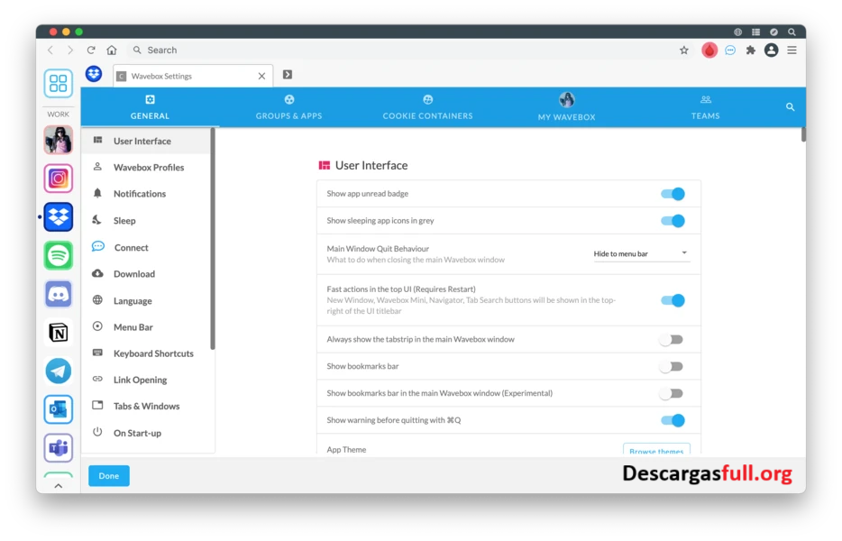 Wavebox Browser 10.141.29.2 Full Español Mega