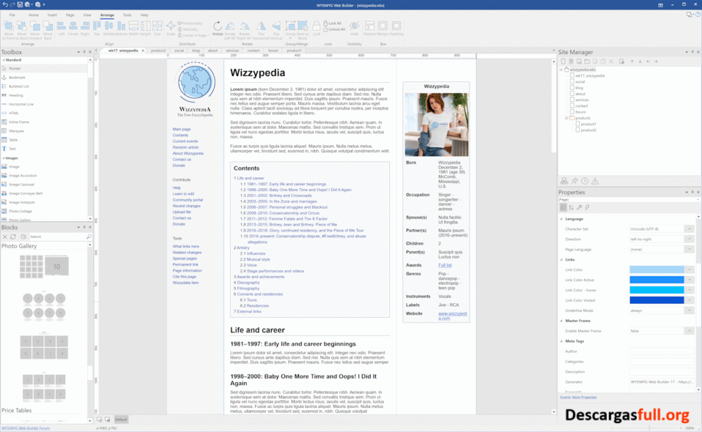 WYSIWYG Web Builder 20.3.2 Full Español Mega